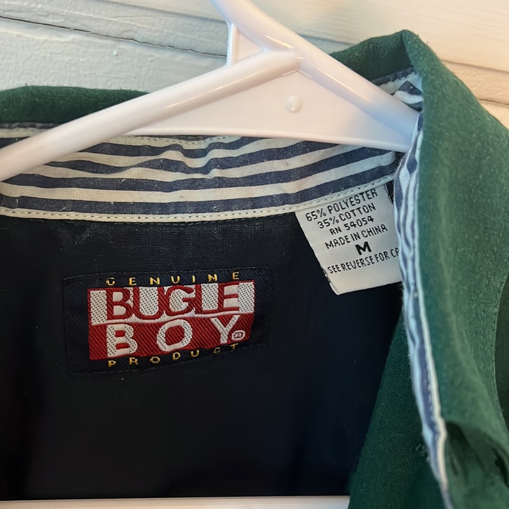 Green vintage Bugle Boy button down short sleeve M